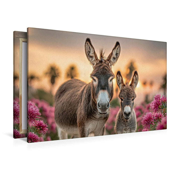 Premium Textil-Leinwand Ein gemeinsamer Ausflug zur Erkundung der Natur