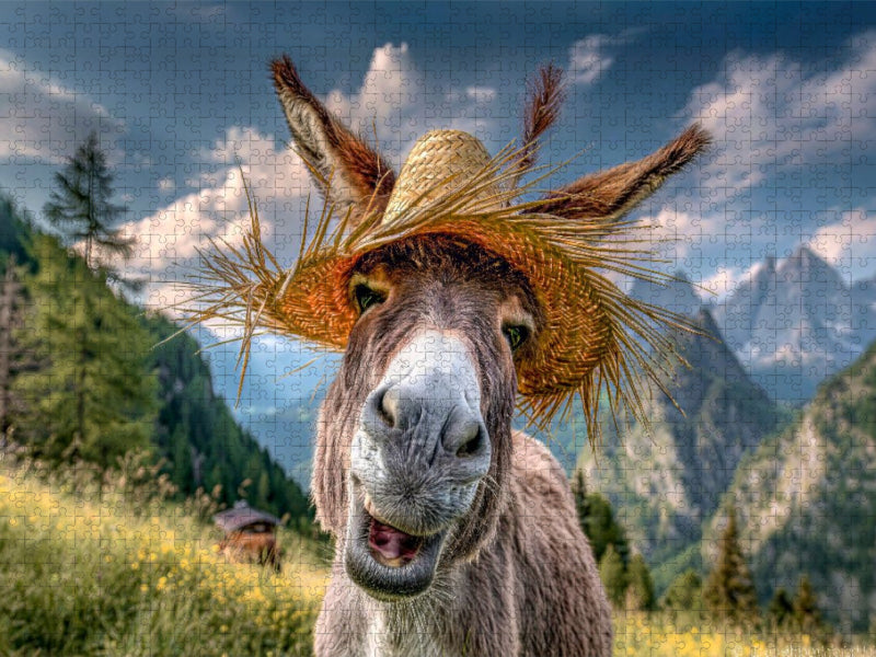 Herrlich, die Sonne scheint und ich führe meinen tollen Sonnenhut aus - CALVENDO Foto-Puzzle'