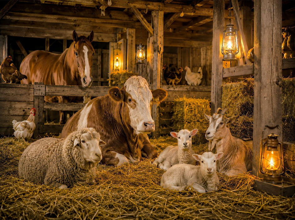 Abendruhe im Stall - CALVENDO Foto-Puzzle'