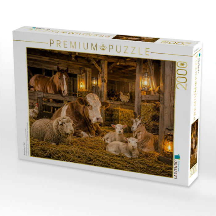 Abendruhe im Stall - CALVENDO Foto-Puzzle'
