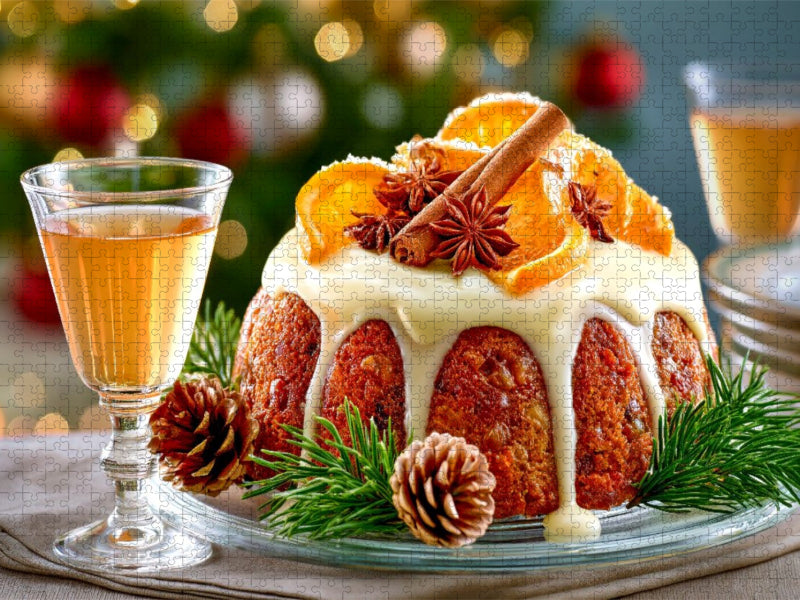 Weihnachtliche Mürbeteig-Torte mit Orangenzersten und einem Hauch von Zimt und Anis - CALVENDO Foto-Puzzle'