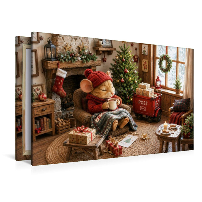 Premium Textil-Leinwand Weihnachtsruhe