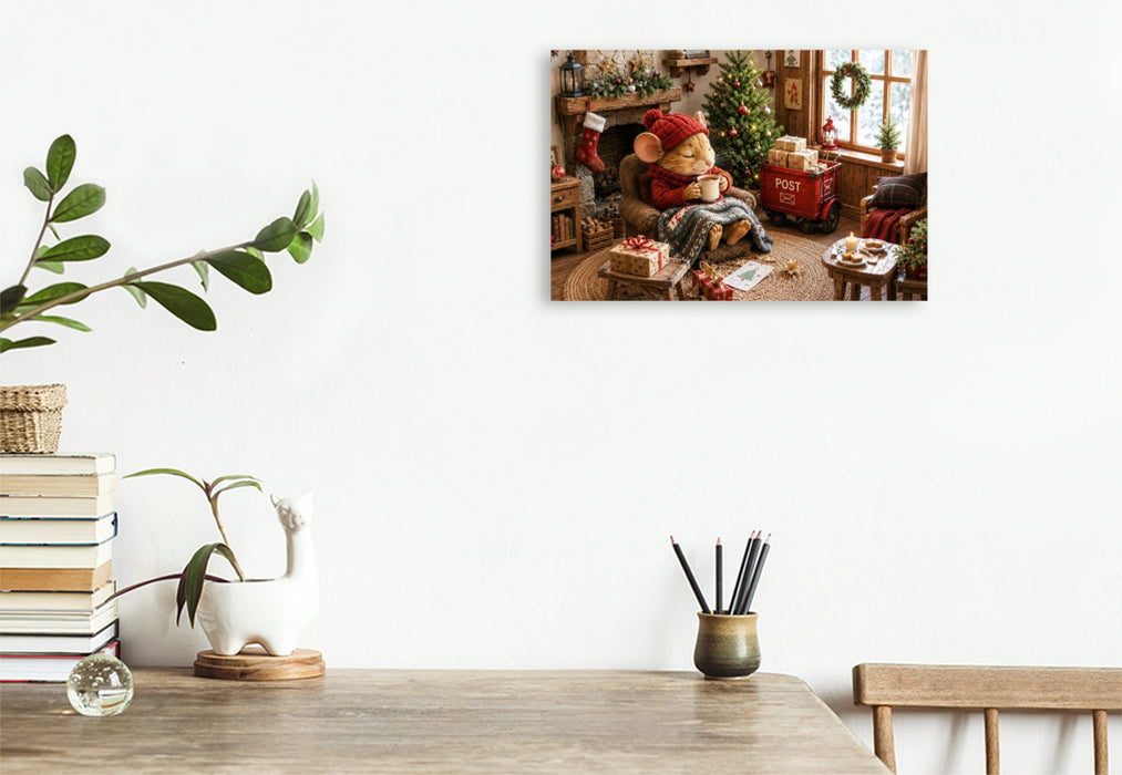 Premium Textil-Leinwand Weihnachtsruhe