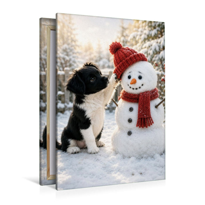 Premium Textil-Leinwand Ein Lächeln im Winter