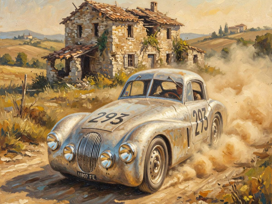 Bei der Mille Miglia 1948 fiel der Fiat Turolla Morelli von Vito und Vittorino Barion aus. - CALVENDO Foto-Puzzle'