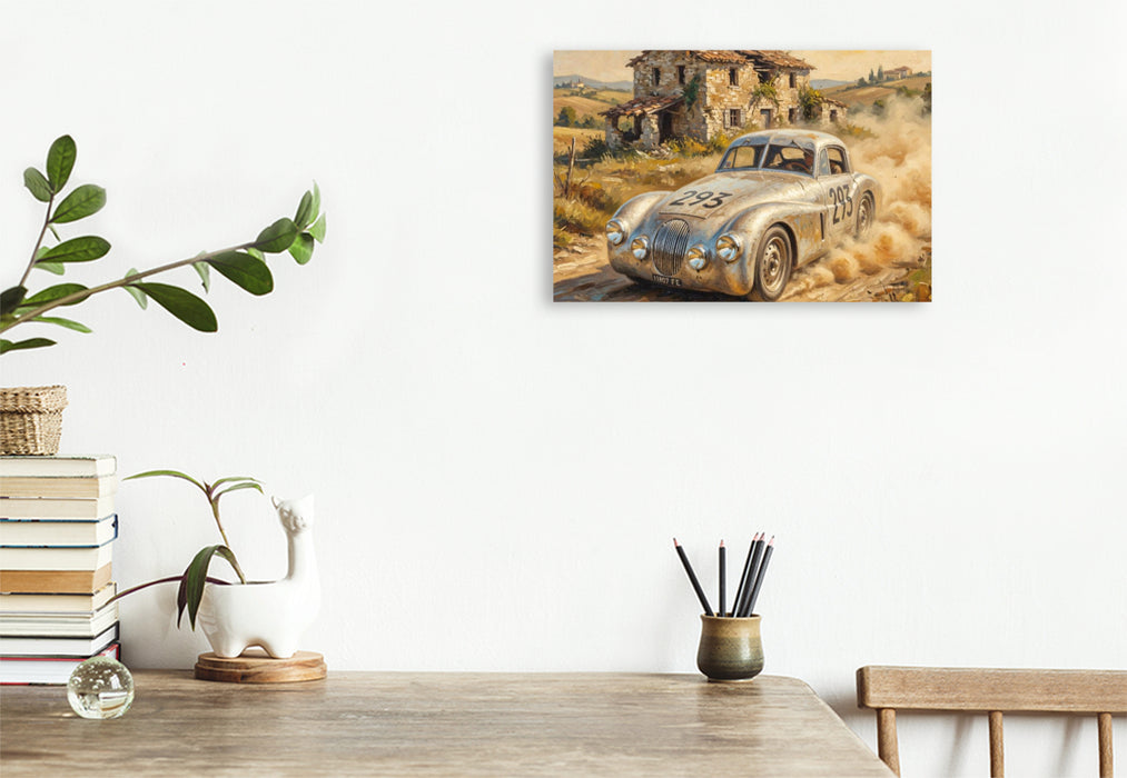 Premium Textil-Leinwand Bei der Mille Miglia 1948 fiel der Fiat Turolla Morelli von Vito und Vittorino Barion aus.