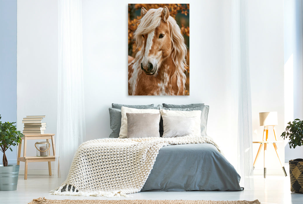 Premium Textil-Leinwand Goldenes Fell, goldenes Herz