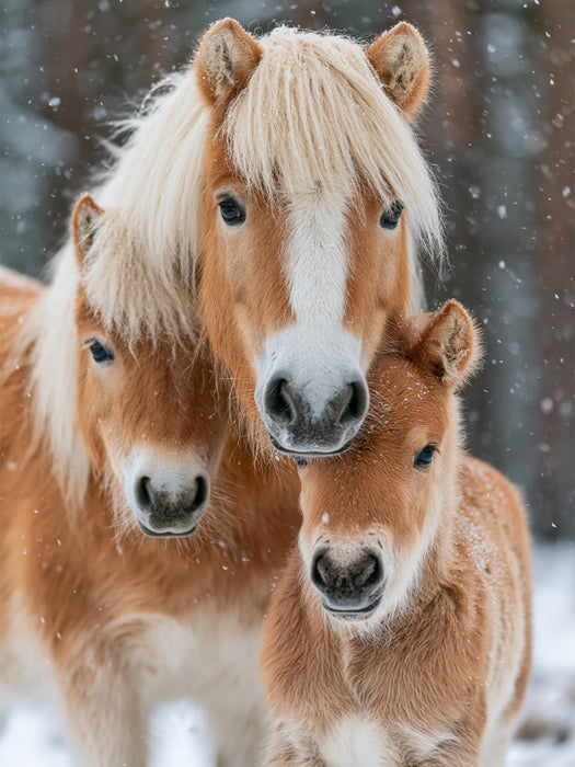 Ein Haflinger trägt den Winter mit Würde - CALVENDO Foto-Puzzle'
