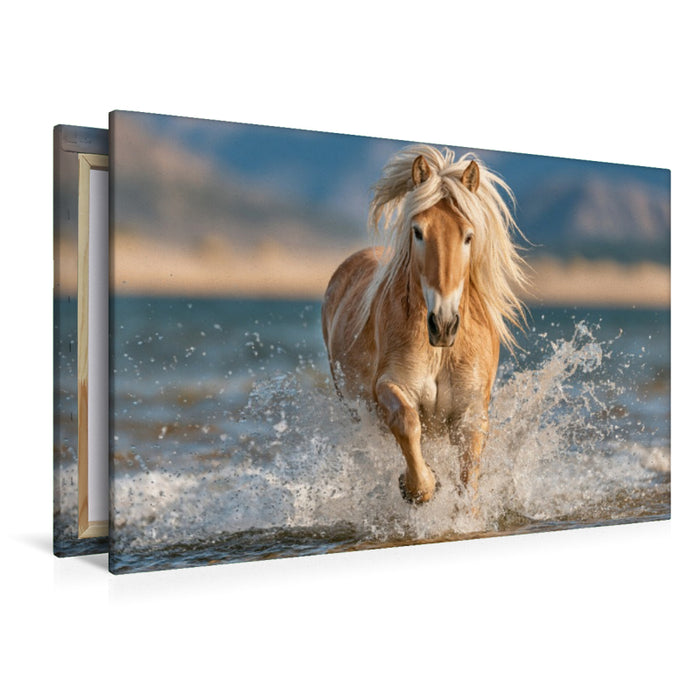Premium Textil-Leinwand Mit jedem Galopp wächst die Freiheit