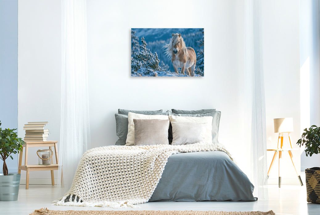 Premium Textil-Leinwand Trage den Winter mit Würde und wärme im Herzen