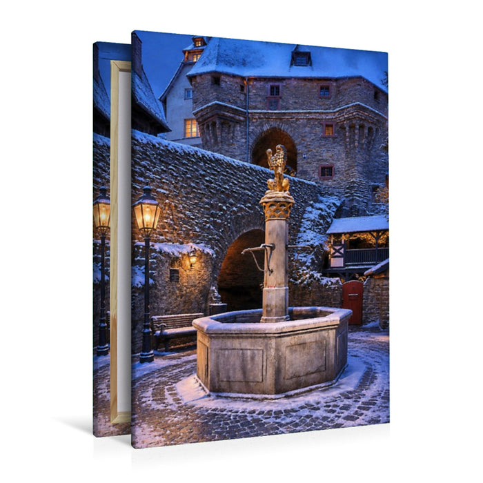 Premium Textil-Leinwand Am Löwenbrunnen