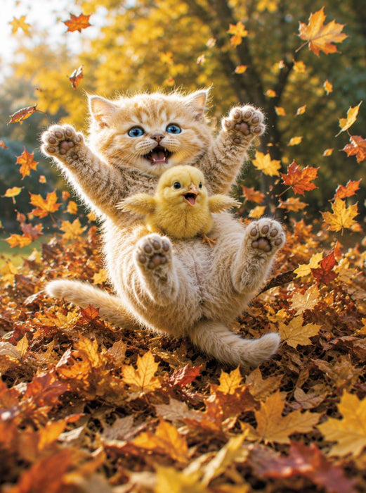 Laubspaß für zwei - CALVENDO Foto-Puzzle'