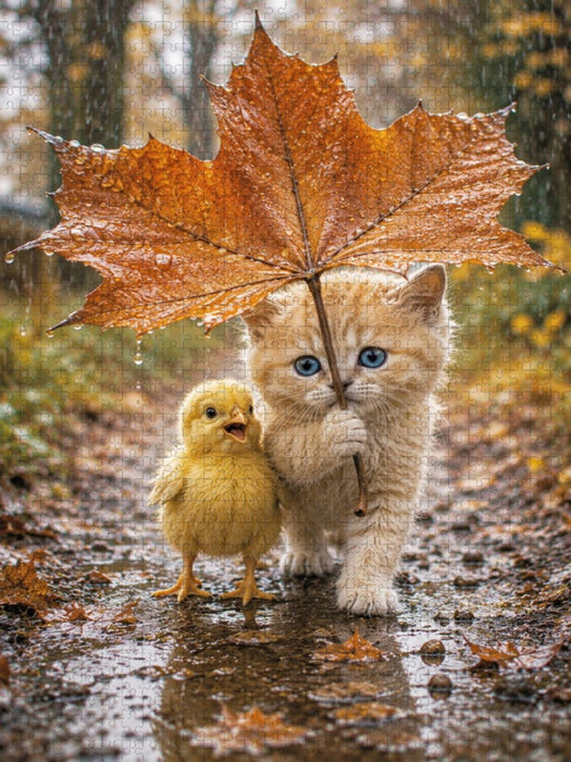Im Regen nie allein - CALVENDO Foto-Puzzle'