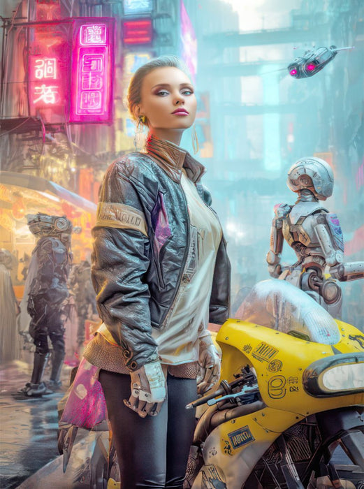 Cyberpunk Neonwelt - CALVENDO Foto-Puzzle'