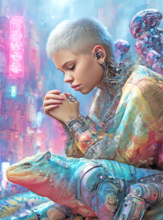 Cyberpunk Neonwelt - CALVENDO Foto-Puzzle'