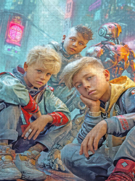 Cyberpunk Neonwelt - CALVENDO Foto-Puzzle'