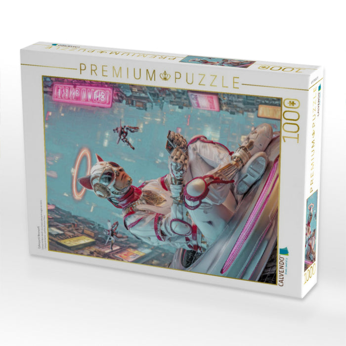 Cyberpunk Neonwelt - CALVENDO Foto-Puzzle'