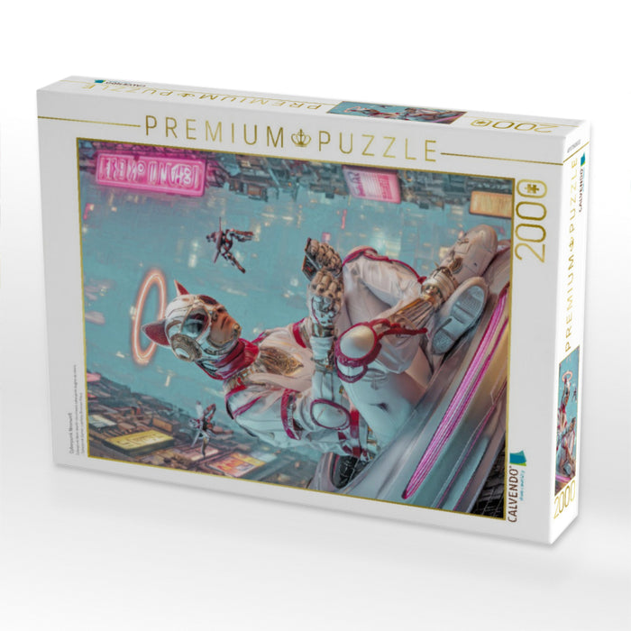 Cyberpunk Neonwelt - CALVENDO Foto-Puzzle'