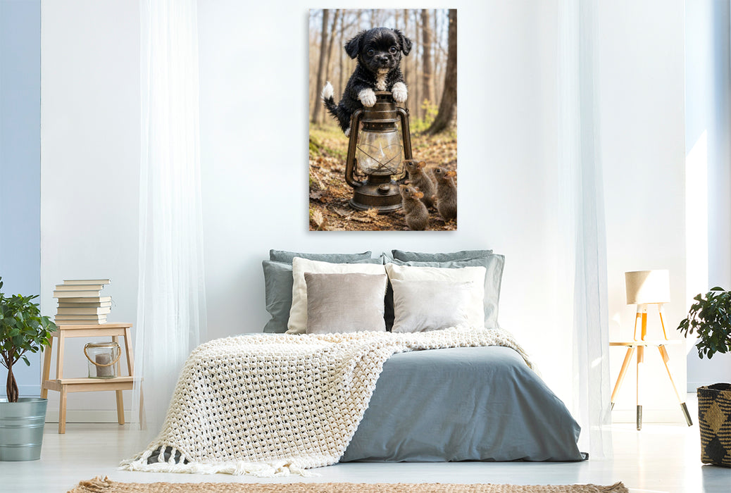 Premium Textil-Leinwand Das Licht im Wald