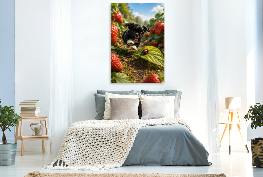 Premium Textil-Leinwand Der flinke Glückskäfer