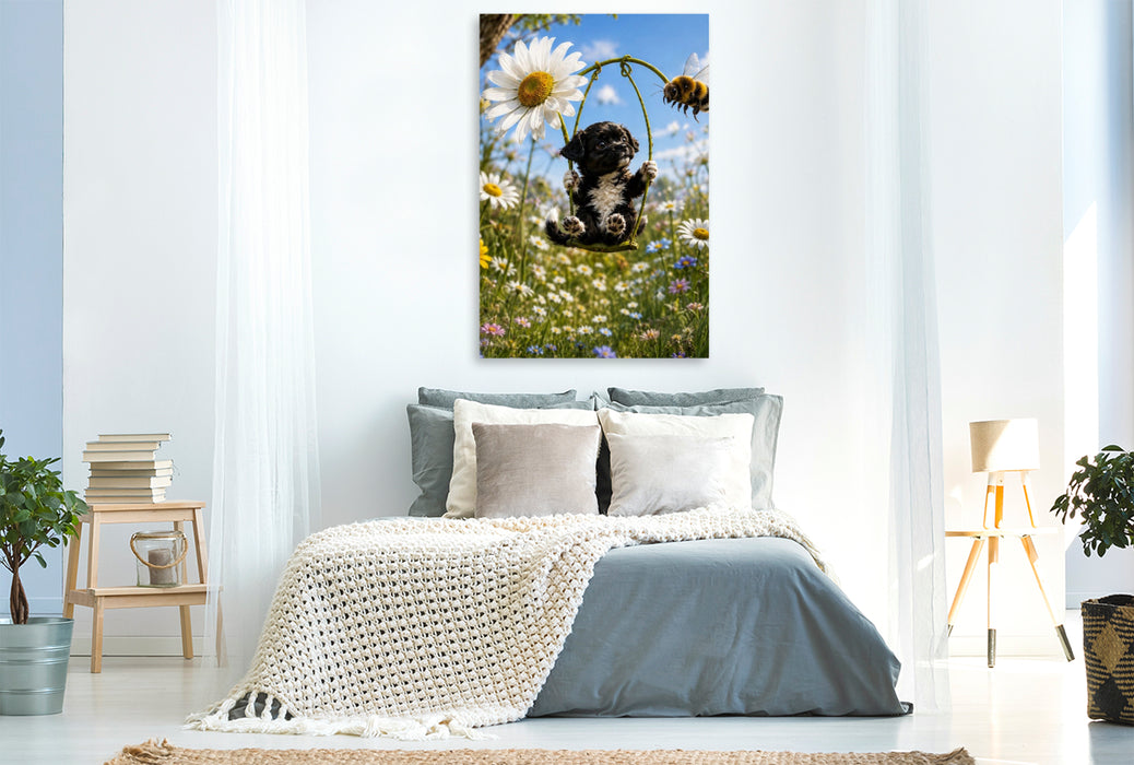 Premium Textil-Leinwand Frühlingsschwung