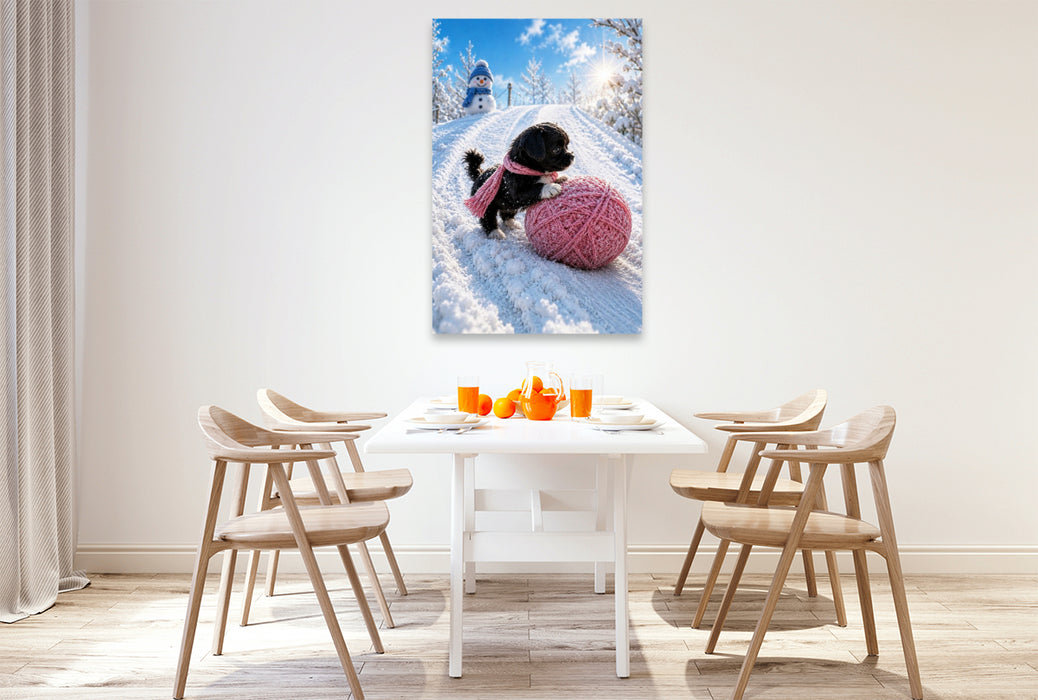 Premium Textil-Leinwand Der Schatz aus rosa Wolle