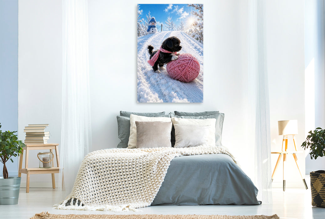 Premium Textil-Leinwand Der Schatz aus rosa Wolle