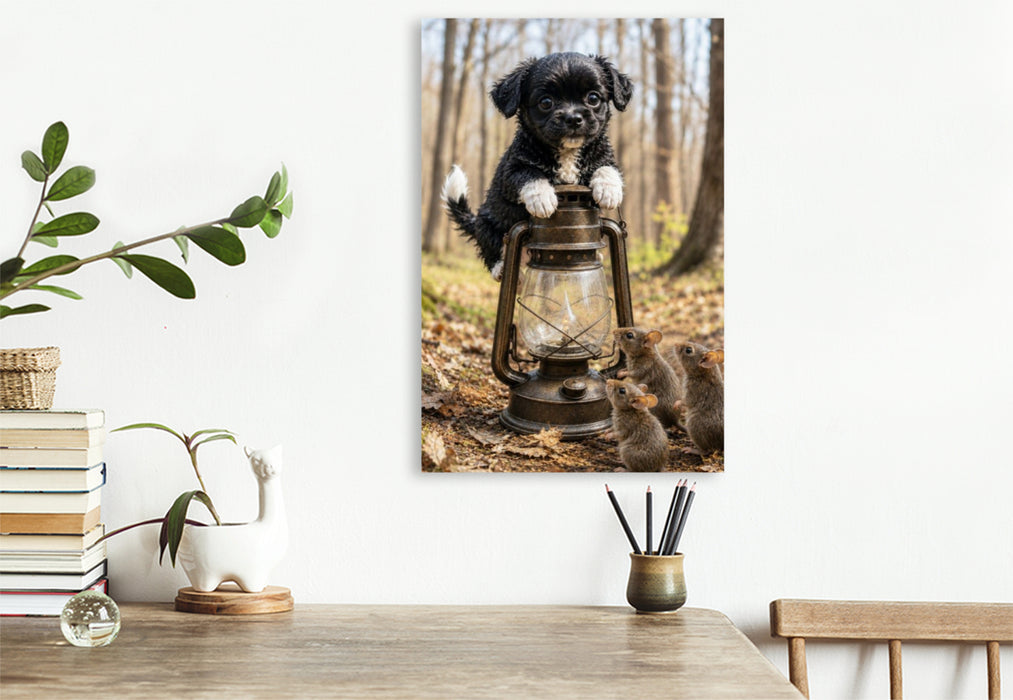 Premium Textil-Leinwand Das Licht im Wald