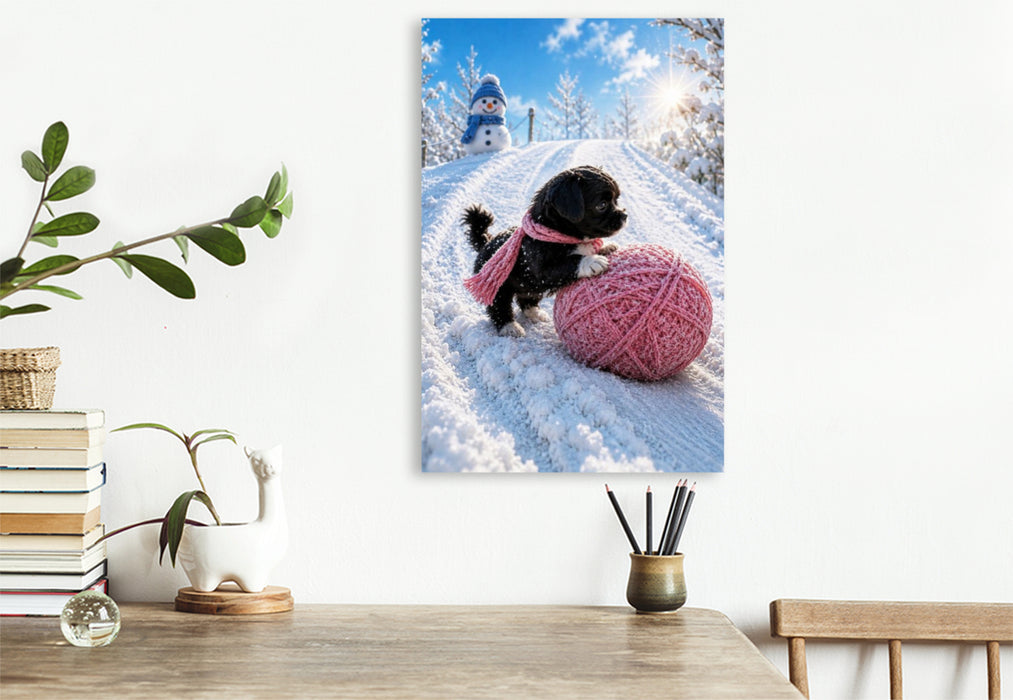 Premium Textil-Leinwand Der Schatz aus rosa Wolle
