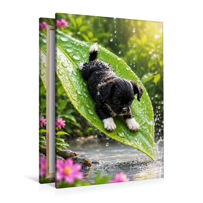 Premium Textil-Leinwand Die Blattrutsche