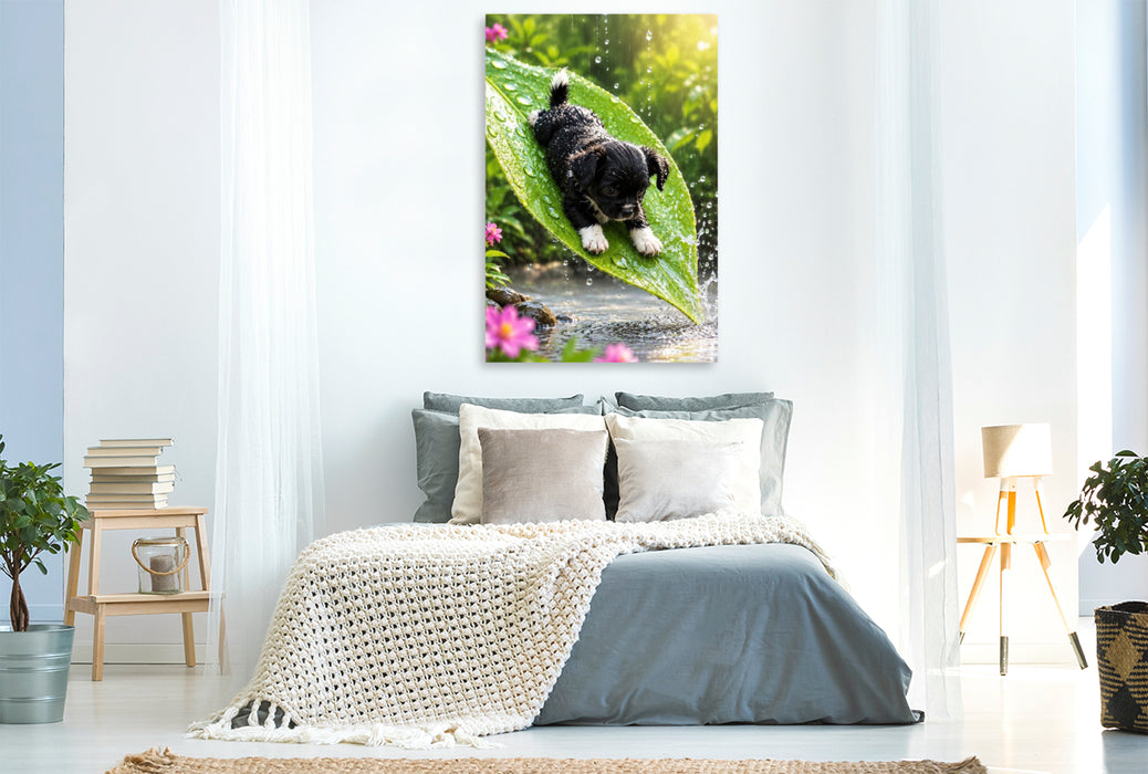 Premium Textil-Leinwand Die Blattrutsche