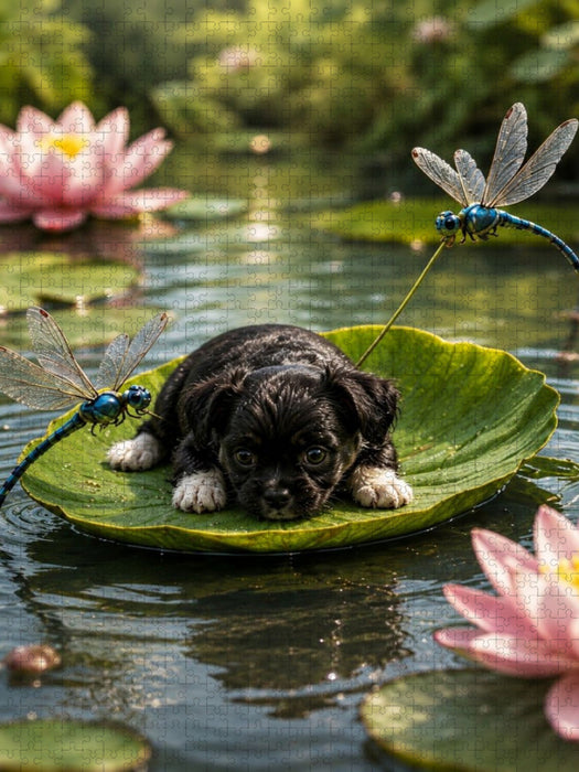 Auf großer Fahrt im Seerosenteich - CALVENDO Foto-Puzzle'