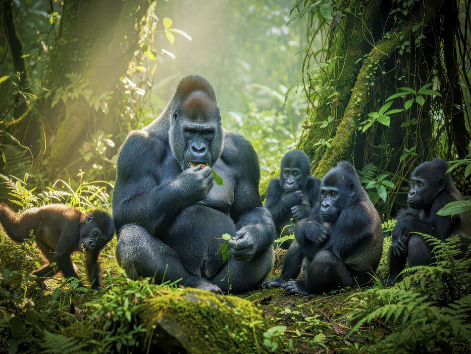 Wenn der Wald flüstert, und ein Gorilla antwortet. - CALVENDO Foto-Puzzle'