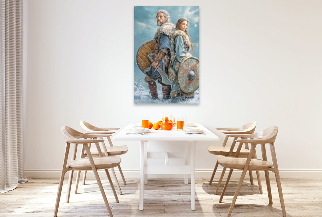 Premium Textil-Leinwand Wikinger Fantasiemotive