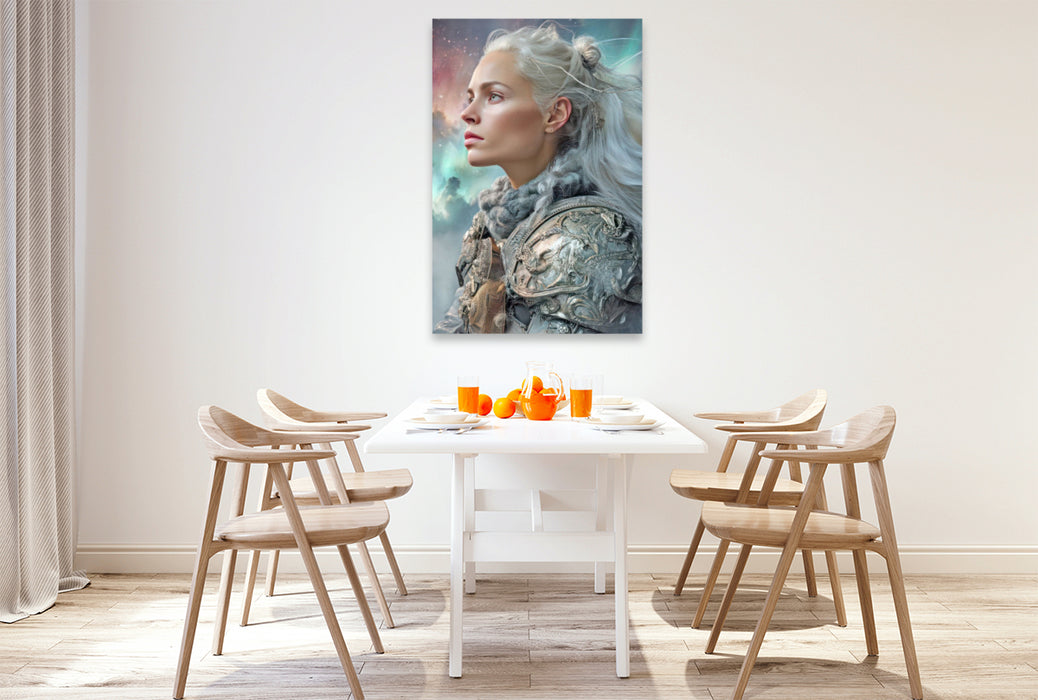 Premium Textil-Leinwand Wikinger Fantasiemotive