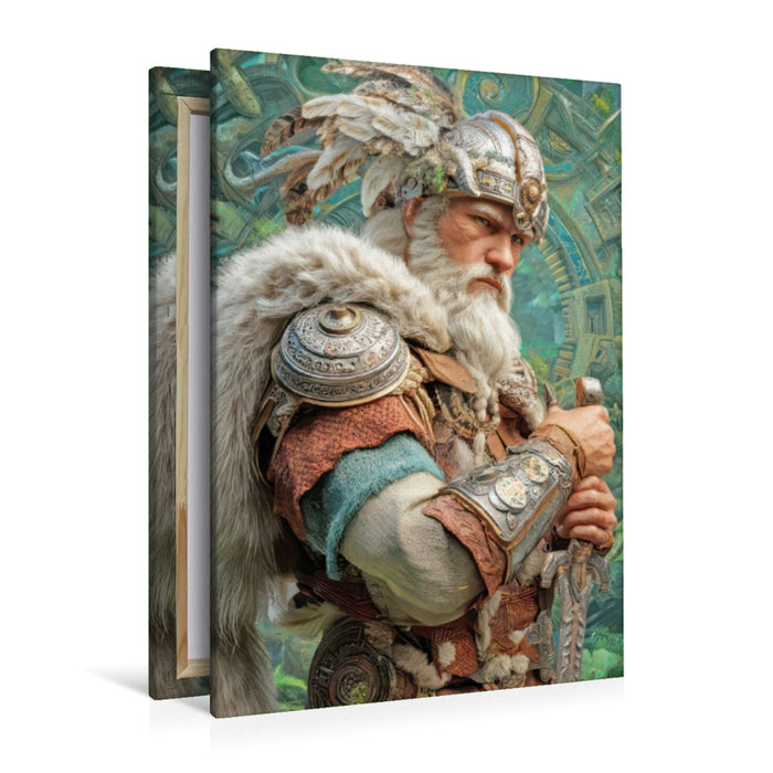 Premium Textil-Leinwand Wikinger Fantasiemotive