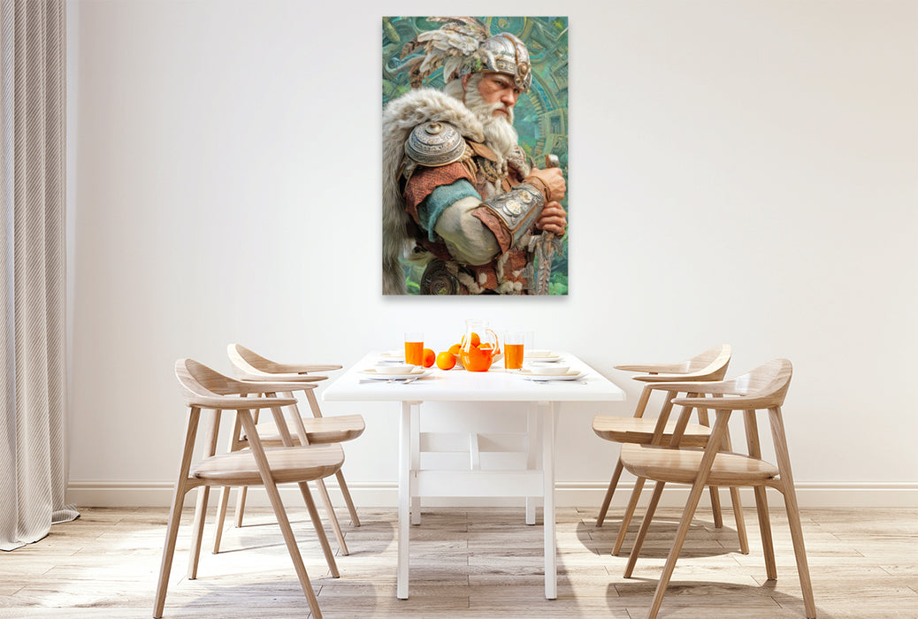 Premium Textil-Leinwand Wikinger Fantasiemotive