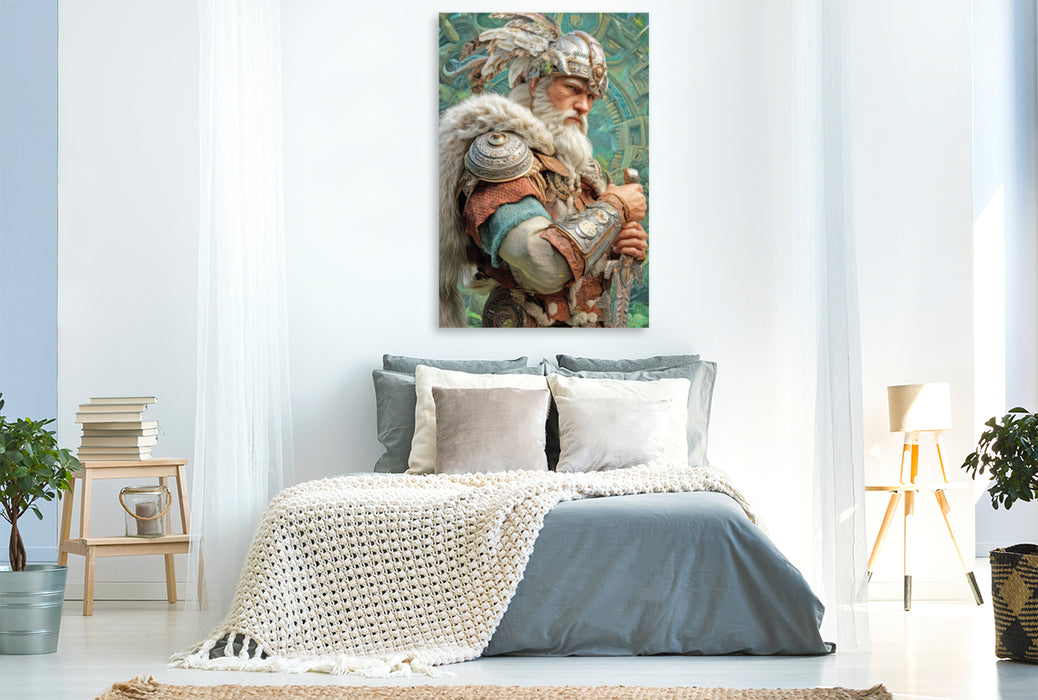 Premium Textil-Leinwand Wikinger Fantasiemotive
