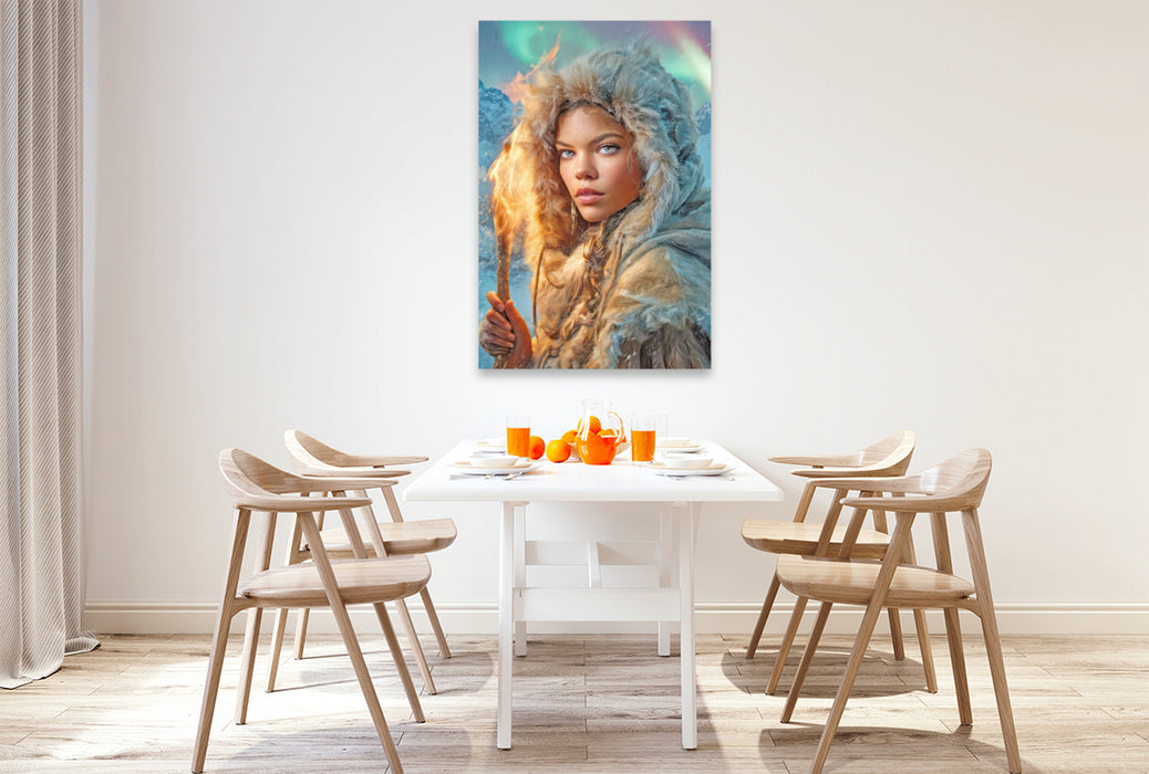 Premium Textil-Leinwand Wikinger Fantasiemotive