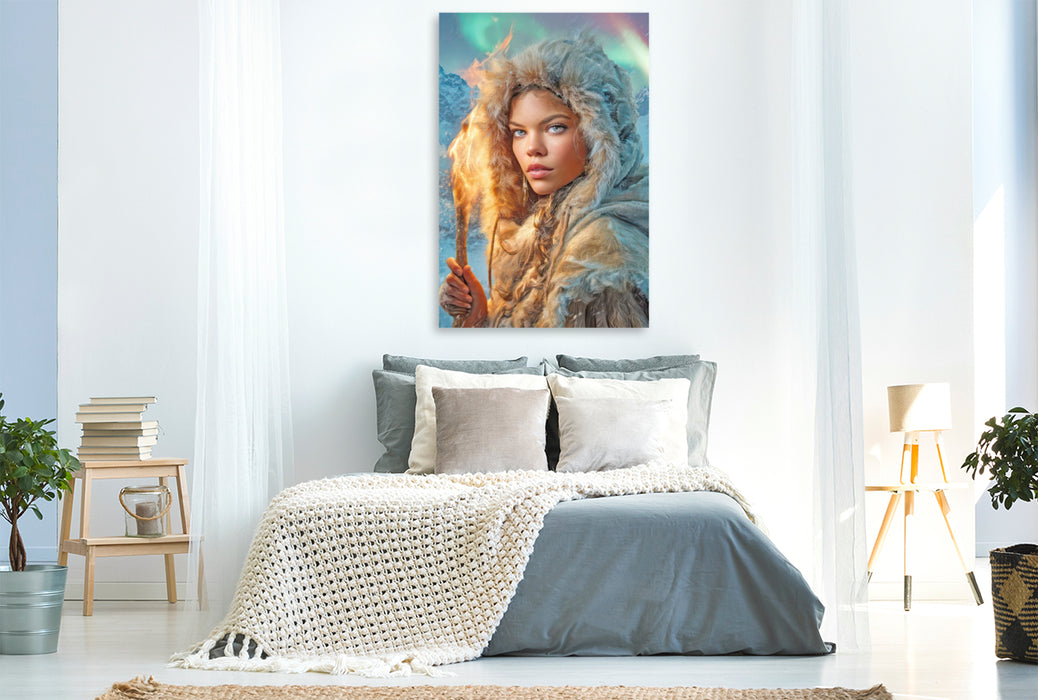 Premium Textil-Leinwand Wikinger Fantasiemotive