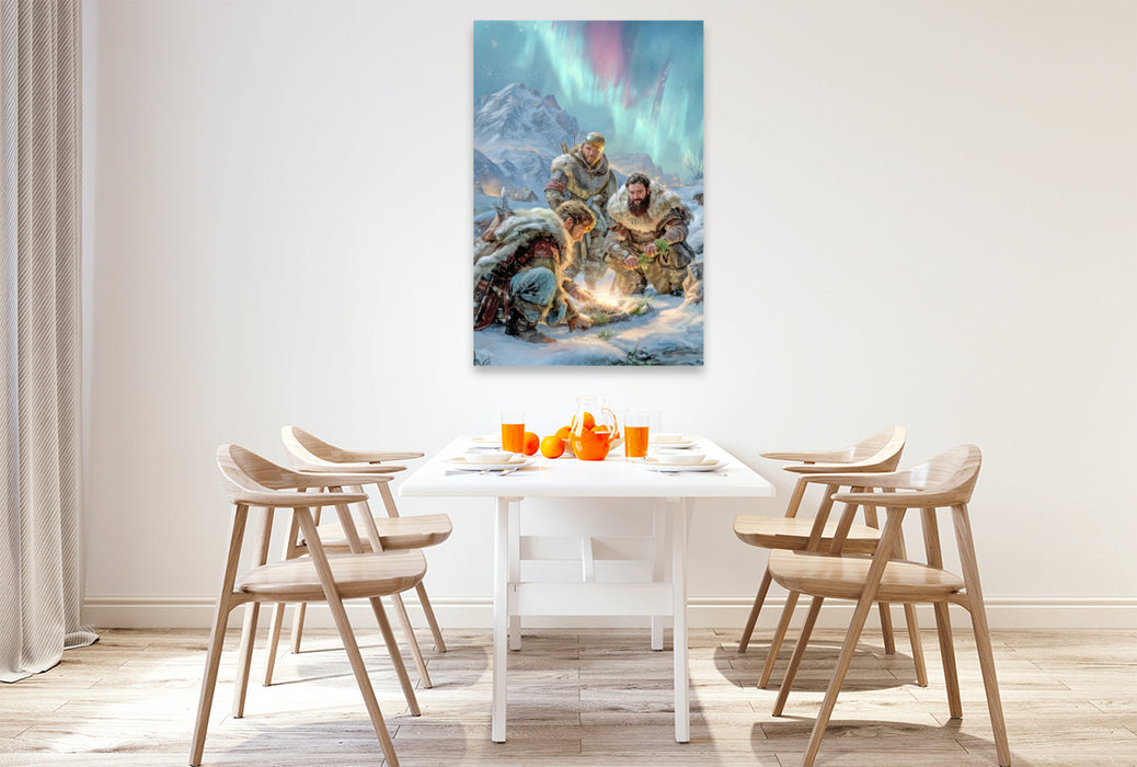 Premium Textil-Leinwand Wikinger Fantasiemotive