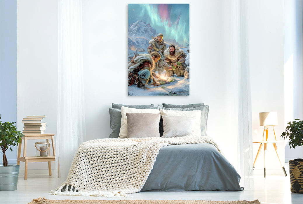 Premium Textil-Leinwand Wikinger Fantasiemotive