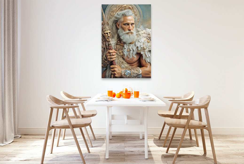 Premium Textil-Leinwand Wikinger Fantasiemotive