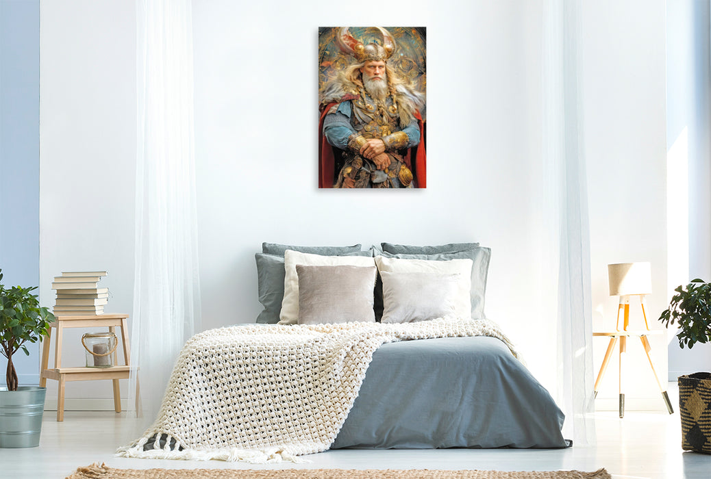 Premium Textil-Leinwand Wikinger Fantasiemotive