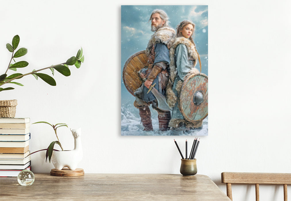 Premium Textil-Leinwand Wikinger Fantasiemotive