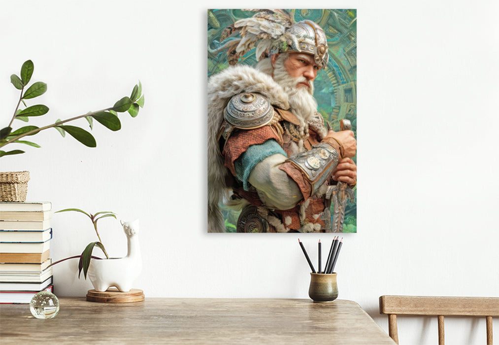 Premium Textil-Leinwand Wikinger Fantasiemotive