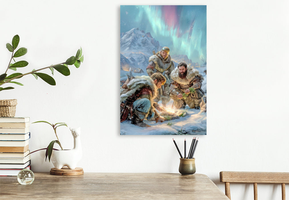 Premium Textil-Leinwand Wikinger Fantasiemotive