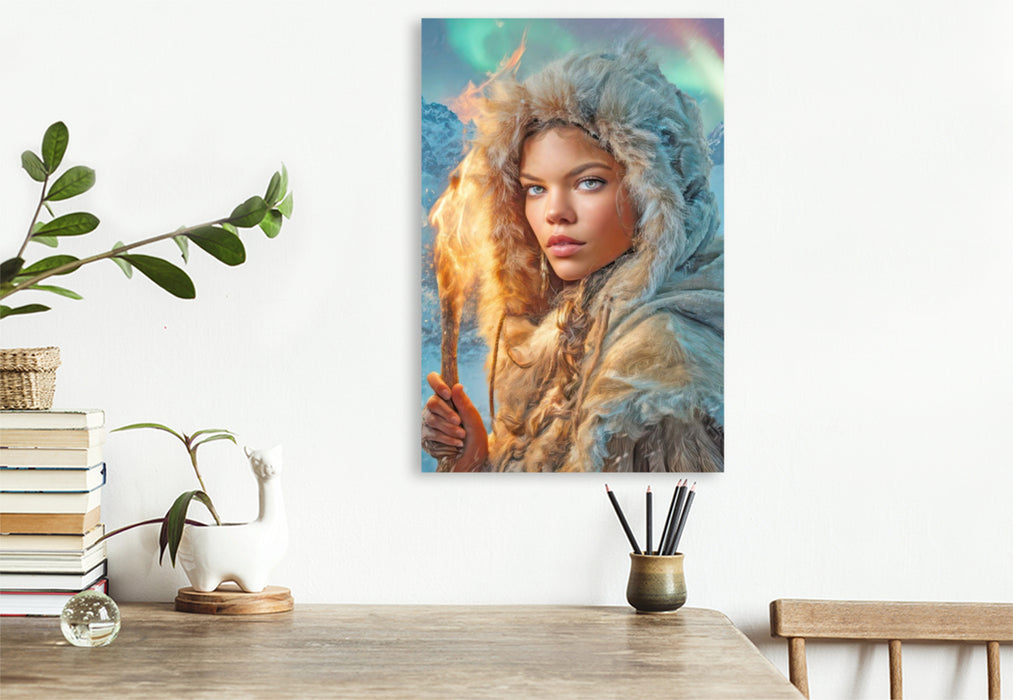 Premium Textil-Leinwand Wikinger Fantasiemotive