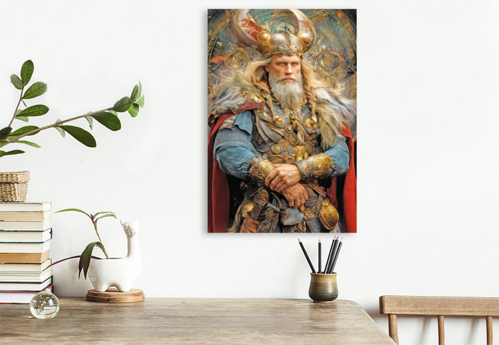 Premium Textil-Leinwand Wikinger Fantasiemotive