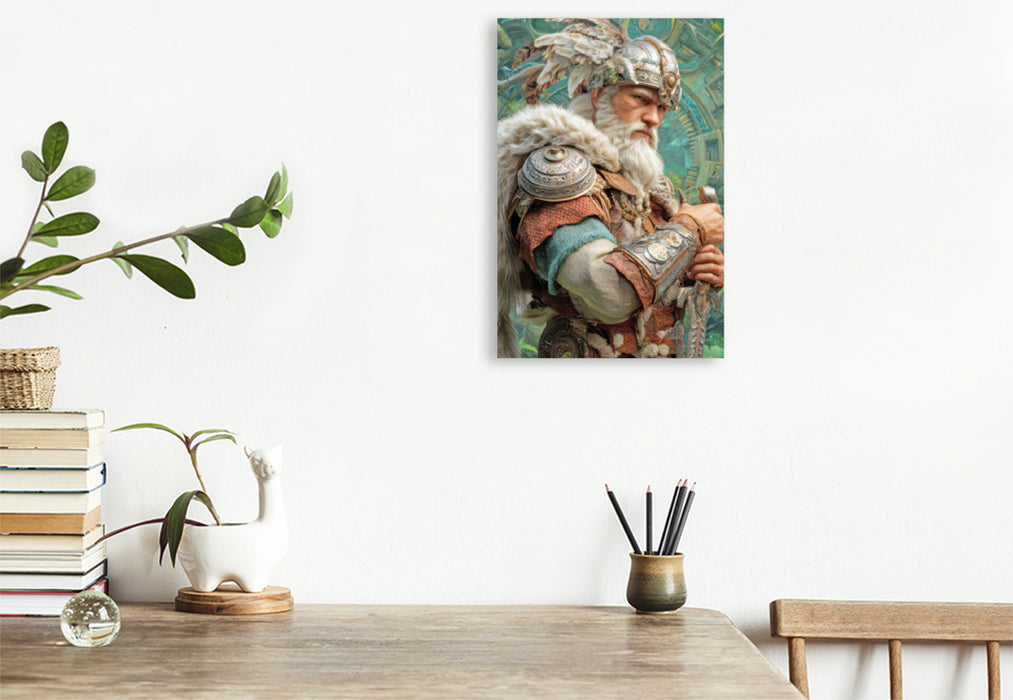 Premium Textil-Leinwand Wikinger Fantasiemotive